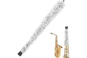 BEAHING Alto Sax Cleaning Brush, 21'' Alto Saxophone Cleaning Swab Alto Sax Pad Saver Brush Cleaner Cotton Sax Cleaning & Care Kit for Alto Sax