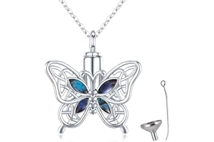 Canghai Rousa Collier urne funéraire papillon pour cendres, collier avec pendentif souvenir en alliage, bijou commémoratif pour homme ou chien