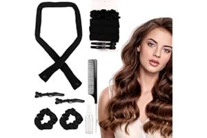 Yokilly Bigodino Lungo Per Boccoli,Bigodini Morbidi Per Dormire, Heatless Hair Curler,Senza Calore Bigodino,Bigodini Per Capelli Lunghi,Strumento Per Lo Styling Dei Fai-Da-Te(Nero)
