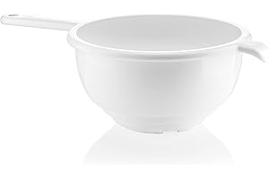 Guzzini Forme Casa 120153-11 Colapasta con Manico, Plastica, Bianco, Diametro 24 cm