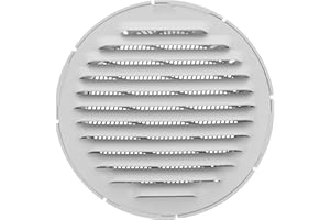 Amig - Grille de ventilation ronde en Aluminium avec moustiquaire | Grilles d'aération pour sortie d'air | Idéal pour plafond de cuisine et de salle de bain | 8 cm de diamètre | Couleur: Blanc