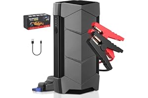 Mersyn Jump Starter Power Pack, 1500A Car Battery Booster Jump Starter (up to 7L Gas/5.5L Diesel), 12V Portable Car Battery Booster Jump Starter with Jump Leads, Quick Charge, LED Flashlight