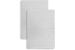 ZER0BED Set 2 Tappetini da Bagno in Spugna, Misura 50x70 cm, Assorbente, 650 g/m², Lavabile in Lavatrice, Asciugatura rapida, Colore Bianco