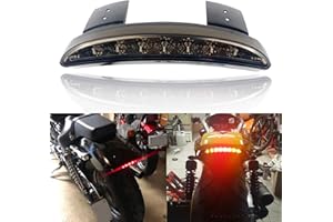 BREDUXSER Feu Arrière Moto Clignotant Indicateurs 8 LED Hachée Plaque de Bord de Garde-Boue Frein Stop Arrière Arrêt Feu Lampe Intégrés pour Sportster XL883N 1200N XL1200V XL1200X