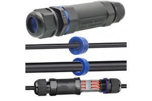 CTRICALVER IP68-kabelanslutning, elektrisk vattentäta kabelkoppling, 1 st. inline-förlängning, 3-stifts anslutningsblock, kab