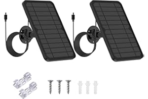 Gusfeliz 2 Pack Solar Panel for Blink Outdoor Camera, 5V 5W, Compatible with Blink XT/XT2/Outdoor (3rd Gen), IP67 Waterproof, 360° Adjustable Mount, 13.1ft Charging Cord