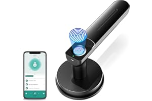Fingerprint Door Lock[2023 Upgraded], BIWIBON Smart Door Knob with Tuya APP,Biometric Door Lock with APP Control, Bedroom Door Lock with Handle, Fingerprint Door Knob for Bedroom Office Home
