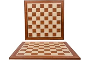 Scacchiera professionale Master of Chess n.6 54cm / 21in Scacchiera da torneo in mogano e platano intarsiato piatto - Perfetta per Staunton No.6 Chess Piecess (King 98mm) (Clean (senza notifica))