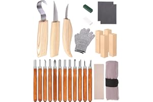 Zawaer tallar madera, 26PCS Herramientas De Talla De Madera, Kit de Herramientas para Tallar Madera, Cuchillos Para Tallar Madera Seco, gubias para madera Para Principiantes Y Profesionales Escultores