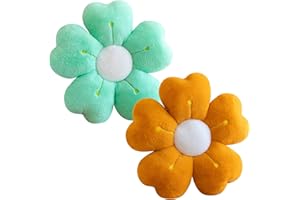 Toyhood 2pcs Plush Flower Shaped Cushion, Cute Daisy Floor Tatami Seating Pillow, for Home Kitchen Bedroom Sofa Reading Corner Decoration (Yellow)