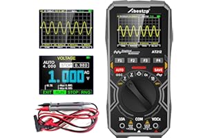 ABESTOP Oszilloskop-Multimeter 1MHz Bandbreite 2.5Msps Abtastrate Tragbares Handoszilloskop 2.4“ Farbbildschirm Auto/Normal/Einzel-Funktion(AT212)