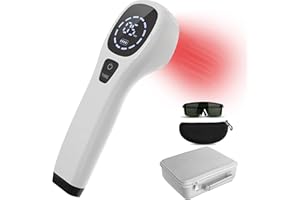 iKeener Red Light Therapy Device,FDA Cleared Handheld Cold Laser Therapy Device,Infrared Light Therapy Pain Relief Device for Joint and Muscle,Knee,Shoulder,Back Reliever,with Free Goggles(4x808nm)