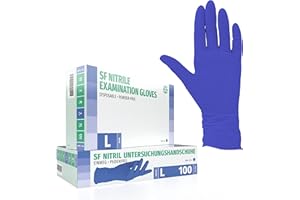 ‎SF MEDICAL PRODUCTS GMBH SF Nitrilhandschuhe L Violett – 100 Stück Einweghandschuhe, Einmalhandschuhe, Medizinische handschuhe, Puderfrei, Latexfrei, Handschuhe einweg zum Kochen, Putzen, für Medizin, Kosmetik, Haushalt
