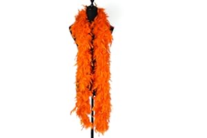 WANRUIDA 2 Yardas 90 Gramos de Plumas de Pavo Naranja Chandelle Boa Bailando boda Manualidades Fiesta, Gisfraz de Halloween Decoratio
