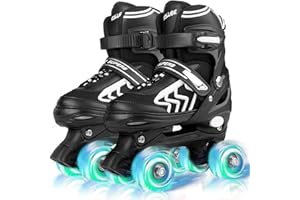 PIPIZHU Patins à roulettes réglables pour Enfants avec Roues Lumineux Rollers en Ligne Rollers Quad pour Filles Garçon Femmes Débutants Cadeau de Noël d'anniversaire