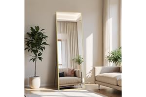 KOCUUY Specchi da Parete Rettangolare 52x161 cm, Specchio da Parete Decorativo Oro Con Cornice In Metallo, Grande Specchi da Appendere Per Soggiorno, Camera da Letto, Corridoio Specchio da Appendere