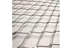 DTVEW Siatka Linowa Ze Stali Nierdzewnej, Wielofunkcyjna Siatka Metalowa, Siatka Zabezpieczająca Schody, Trwała Siatka Ogrodzeniowa Jelenia, Ogrodzenie Jelenia, Siatka Ogrodowa, Ogrodzenie Ogrodowe(2x5m)