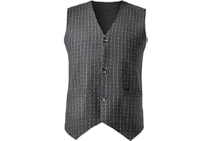 Harbrosrce Chalecos de Vestir para Hombre Elegante Chaleco Traje de Punto en Boda Fiesta Negocio