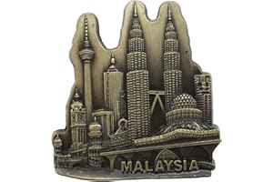 WEDARE MAGNET SOUVENIR Aimant de réfrigérateur 3D Malaisie en métal - Souvenirs de voyage - Pour la maison et la cuisine - Collection d'autocollants magnétiques