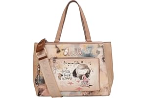 Anekke - Bolso para Mujer - Bolso Tipo Tote de Poliester para Mujer - Asa Corta, Bandolera y Cierre de Cremallera - 3 Compartimentos - Accesorios y Complementos Mujer - Medidas 29x21x14 cm