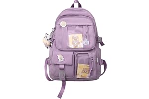 PORRASSO Dziewczęca torba szkolna, uroczy plecak nastolatek, plecak studencki, nylonowy, torba na książki z ornamentami, plecak damski, na co dzień, wędrówki, kemping, do szkoły podstawowej