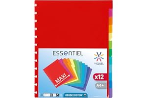 Viquel – Lote de 12 separadores Maxi A4 con perforación especial para puerta de vista GEODE con bolsillos extraíbles