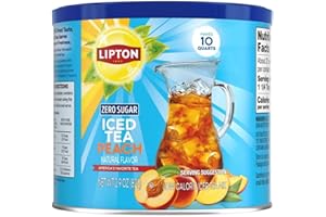 A AMERICAN FOOD MART American Food Mart | Lipton Iced Tea Peach Flavour Zero Sugar Powder Drink Mix 82g | 10 Quats | Refreshing Instant Iced Tea | No Added Sugar | Low Calorie Beverage