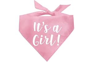 TEES & TAILS It's a Girl Gender Reveal/Baby Annuncio Cane Bandana (Baby Pink, OS 57)