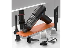 lautux Turbotastic Pro 2 Handstaubsauger – 120W, 18.000Pa, bis 60 Min Laufzeit, HEPA-Filter, LED-Display, 4-in-1 Düsen (Auto, Tierhaare, Polster, Aufpumpen, Vakuumieren) (Nachtschwarz, Starter Set)