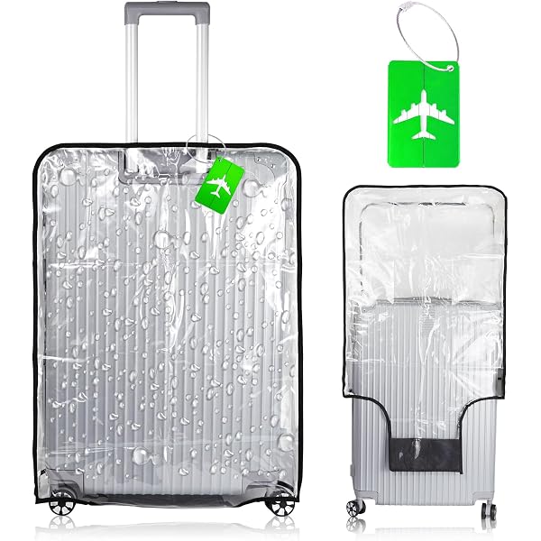 Lot De 3 Housses De Valise Transparentes Épaisses En PVC – Protection Imperméable 20/24/28 Pouces Avec Sangles Réglables