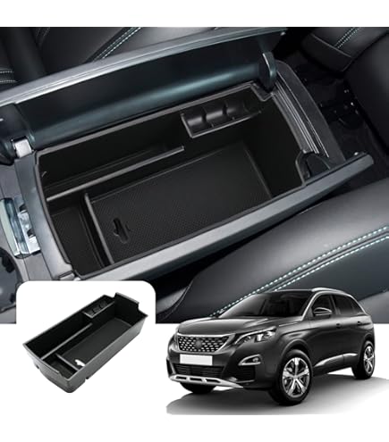 LFOTPP Centre Console Storage Box Compatible With Peugeot E-3008 E-5008 EV GT Allure 2024 2025, E3008 P64 Armrest Organiser Tray Centre Armrest Glove Box Accessories (Black - View #4