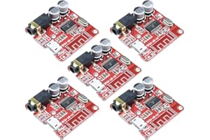 Heemol Scheda ricevitore audio Bluetooth, Bluetooth 5.0, MP3, scheda decodificatore senza perdita di dati, modulo musicale stereo senza fili, 3,7-5 V, XY-BT-Mini (5 pezzi)