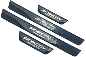 GZBFTDH Car Accessories Door Sill Protector, for Mazda 3 6 CX-30 CX-5 Kick Panels Threshold Guard Scuff, Auto Parts Door Entry Guard (cx5(13-22) cx30(20-22) M3(14-20) M6(14-20) (Carbon Fiber)