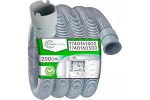 Tubo Desague de Lavavajillas Universal 2 m Ø 28/21 mm con Código Original 1740160300 1740161400 para Beko 481253029419 para Whirlpool C00313336 para Indesit - Garantía de 5 Años - ONIX TECH