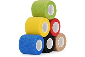 SEADESKY Selbstklebender Verband Selbsthaftende Bandage 5cm x 4,5 m Elastische Binde Cohesive Bandage für Sport Handgelenk Haftbandage Verband Fixierbinde Vet Wrap Pet Tierische Bandagen für Dog