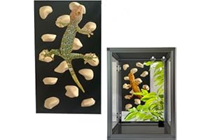 Okueejur Rock Climbing Wall for Bearded Dragons Climbing Rock Wall Grips for Bearded Dragons Tank Accessories Reptiles Toy Rock Wall Holds (Beige)