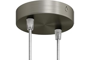 creative cables - Kit rosone cilindrico in Metallo a 2 Fori - Conico, Titanio Satinato