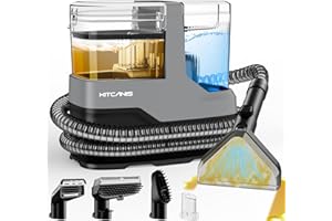 Kitcanis Aspiradora de Agua Tapiceria - 17KPa 600W 78dB Limpiador de Tapicerias con 4 Boquillas Cepillo 2 Depósitos para Manchas, Alfombras, Sofás, Tapicería, Escaleras, Coche