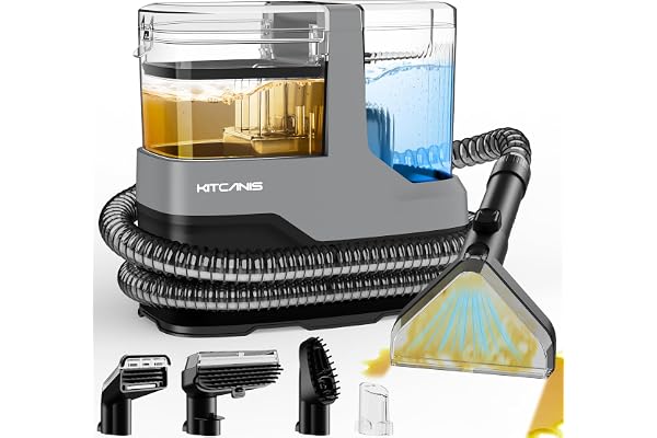 Kitcanis Shampouineuse Nettoyeur Canapé Tissu - 17KPa 78dB 600W Shampouineuse Canape avec 4 Buses Aspirateur pour Tapis, Moquettes, Meubles, Tissus, Voiture & Plus Encore