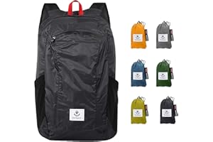 ‎4MONSTER 4Monster Faltbarer Rucksack Ultra Leicht, Unisex Tagesrucksack Outdoor, Wasserdichter Wanderrucksack für Camping Wandern Reisen Sport Klettern Radfahren (Schwarz, 16L)