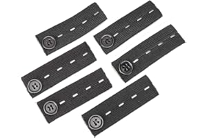 GOTOTOP 6 piezas cinturón extensión hebilla pantalones de maternidad ajustables extender banda elástica cinturón de embarazo blanco y negro cinturón ventral (negro)