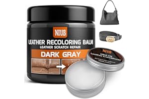 NIUB Leder Reparatur Set, Lederfarbe Autositze, Lederreparatur Creme, Auto Leder Reparatur Set, Leder Auffrischen, Färben, Flüssigleder & Lederfarbe mit Lederpflegemittel, Dunkelgrau