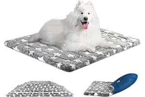 KROSER Panier Réversible 106x71 cm (Rafraichissant et Chaud), Tapis Chien Mousse Haute Densité Élégant, Coussin Lavable pour Animaux de Compagnie Adapté aux Chiens X-Large Jusqu'à 41 kg
