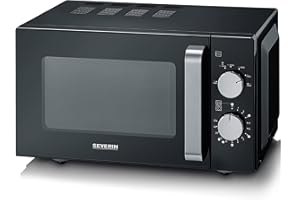 SEVERIN Mikrowelle mit Glasboden, Mikrowellengerät zum Auftauen und Erhitzen, Mikrowelle mit großer Nutzfläche für eckiges Ge