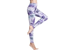 FLYILY Mallas Deportivas Mujer Pantalones Impreso Leggings Deportes para Running Yoga Fitness Gym