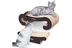 Aibuddy Drapak dla kota, podkładka do drapania dla kota 2 w 1, z kocimiętką, trwały karton i konstrukcja (55 x 22 x 19 cm; 44 x 22 x 13,5 cm)