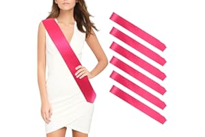 OZOSHINE Weihnachten Schärpe 6 Stück Heißes Pink Schärpen Blank Party Zubehör Schärpe Bedrucken Individuelle Satin DIY Schärpe Unbedruckte Schärpe Für Geburtstag Hochzeit Bachelorette Junggesellinnenabschied