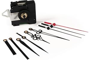 McPower Uhrwerk Funk-Quarzuhrwerk | FQU-5005 | Funkuhrwerk für Wanduhr, 3 Verschiedene Metall-Zeiger zum Selbsteinbau, Funkgenaue Präzision, leise tickend