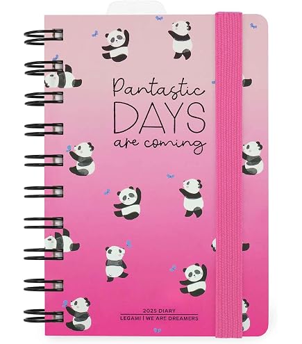 Agenda 2026 Finocam à Spirale - Format A5, Disposition Semaine Horizontale, Couverture Polypropylène, élastique, Collection Flora