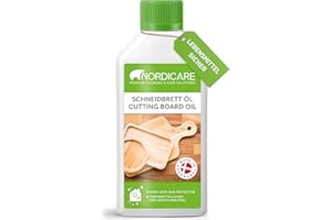 Nordicare Schneidebrett-Öl 500ml lebensmittelecht - Schneidbrett Holzöl zur effektiven Pflege - Holz Mineralöl für Schneidebretter, Cutting Board Mineral Oil